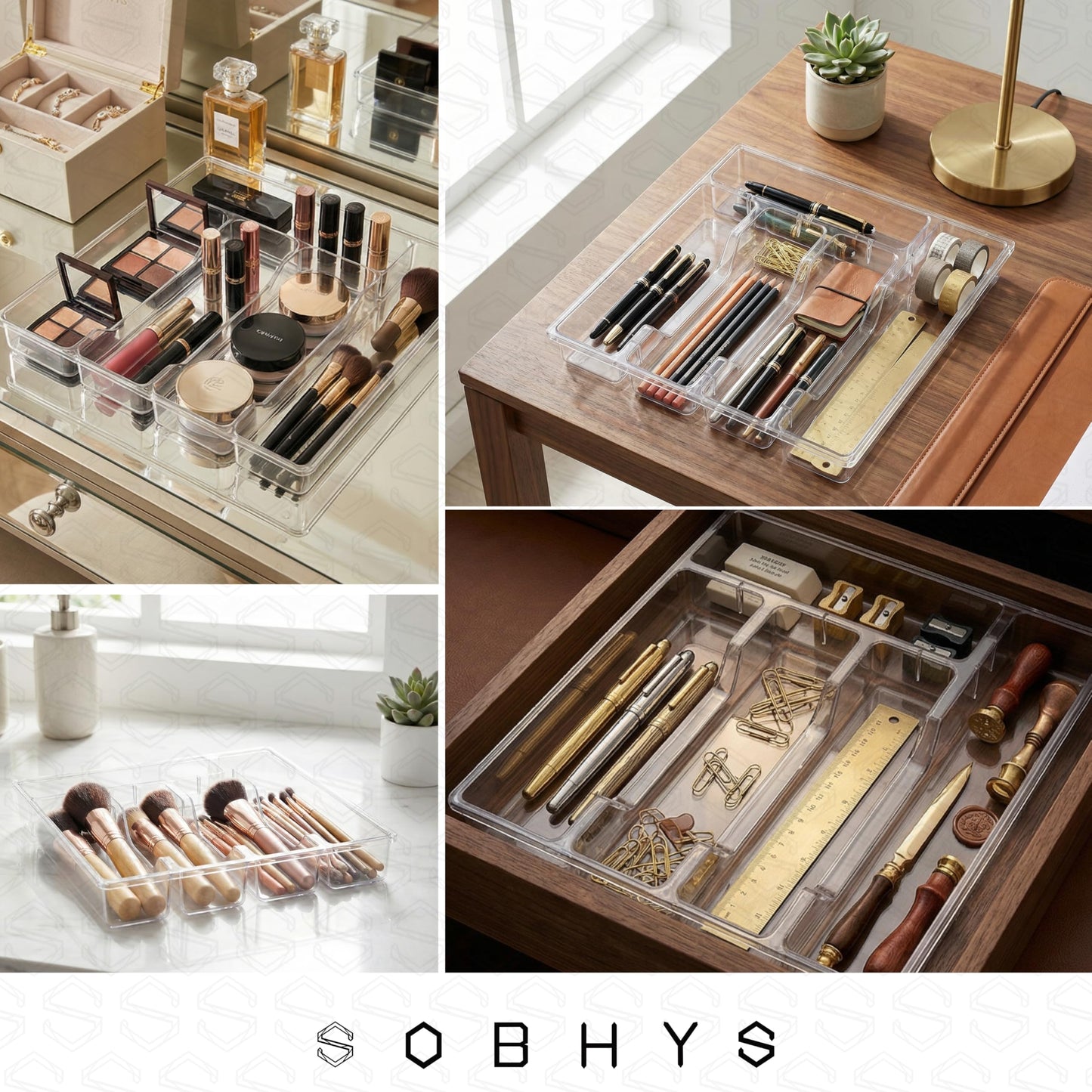 Clear Acrylic Drawer Organizer - Crystal Clear