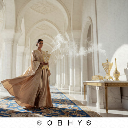 Luxury Arabic Incense Burner & Perfume Set – Royal White & Gold | 3-Piece Mabkhara, Meresh & Velvet Box