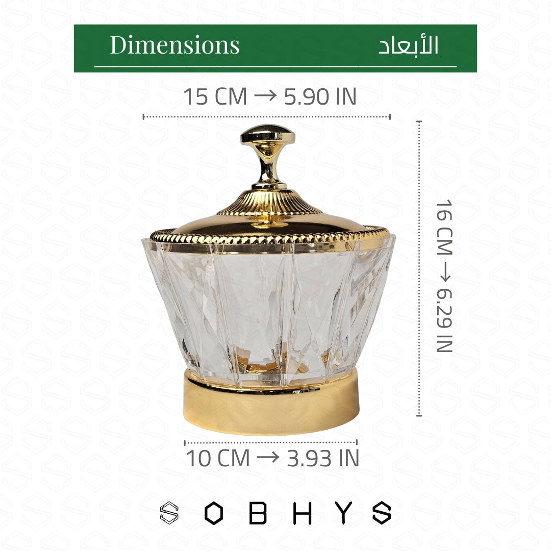 Sobhys Crystal-Cut Acrylic Bowl – Open View Showing 1.25L Interior Capacity