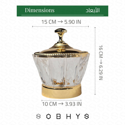 Sobhys Crystal-Cut Acrylic Bowl – Open View Showing 1.25L Interior Capacity