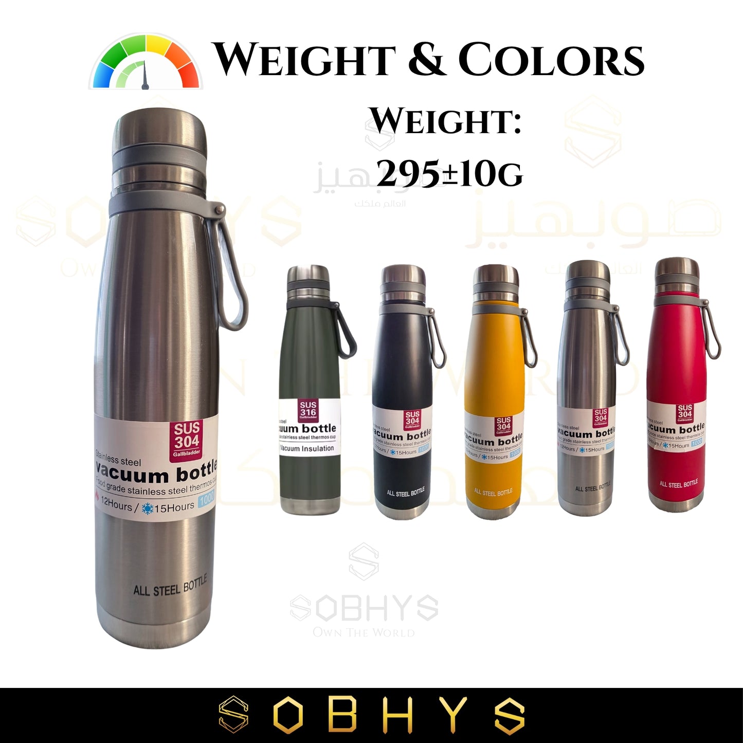 SOBHYS Stainless Steel Insulated Bottle Hot & Cold Flask, 1L/1000ml, SUS 304 Double-Wall Thermal with removable Filter, 12-15 Hours Temperature Retention (1, Silver, 1000 ml/1 L)
