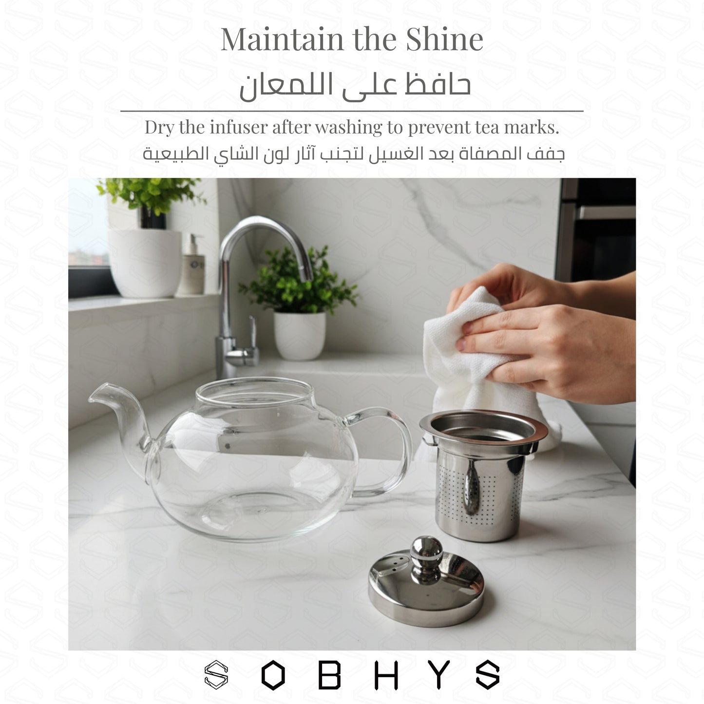 600ml Borosilicate Glass Teapot with Hook-Lock Infuser, Anti-Drip Spout & Heat Resistant