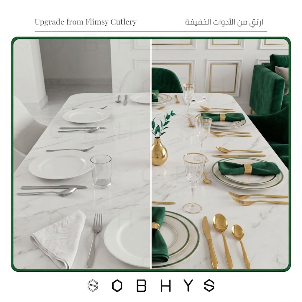 Cutlery Set 16-Piece – Stainless Steel Flatware, Full Gold